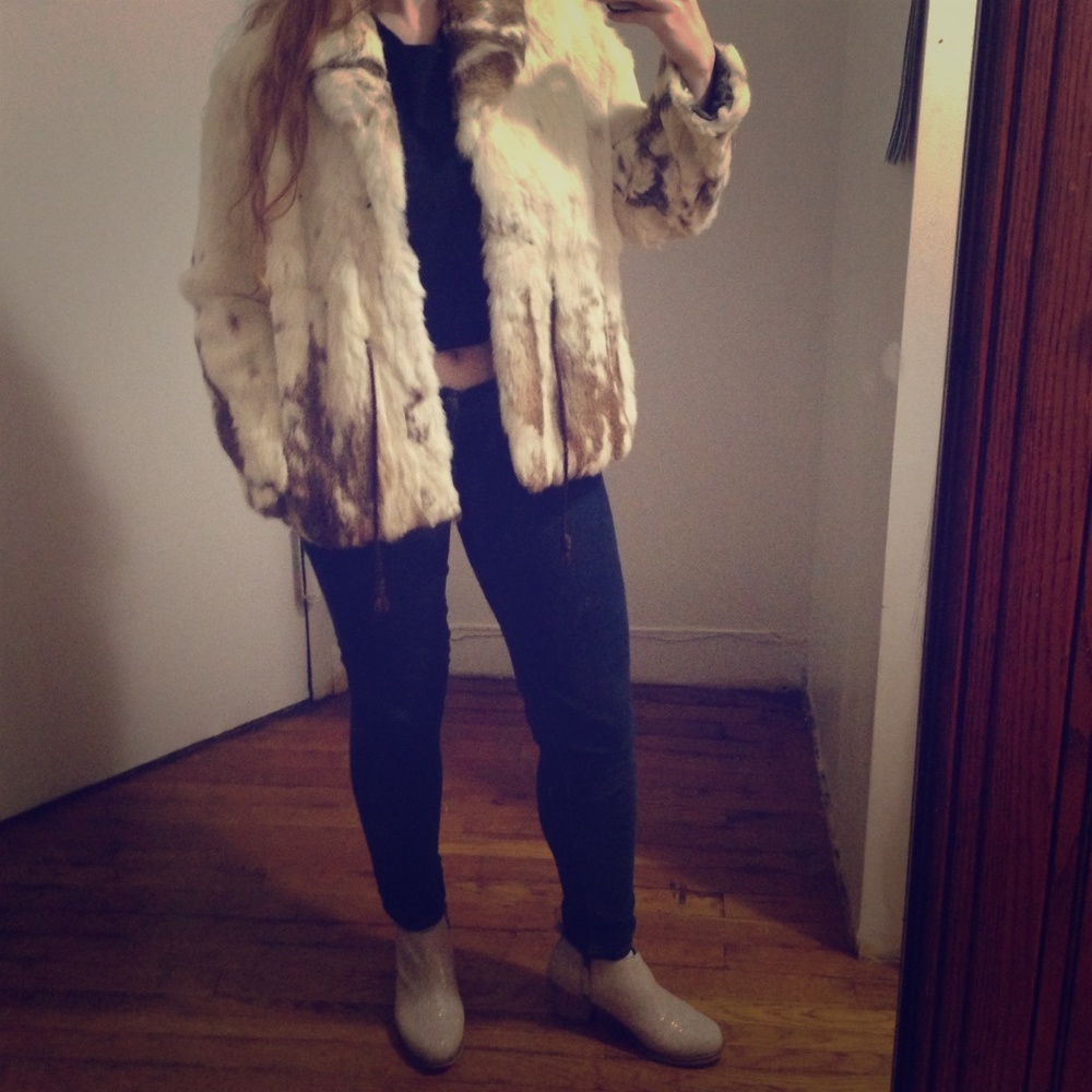 Real vintage fur jacket size small